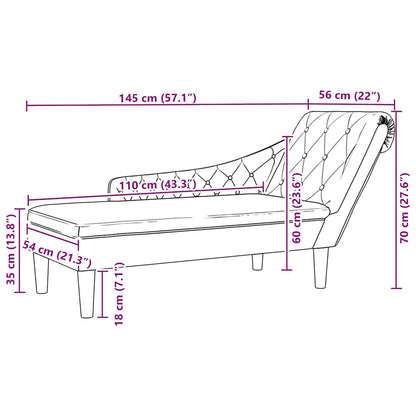 Fauteuil long avec coussin et accoudoir droit  tissu - Imagem 9