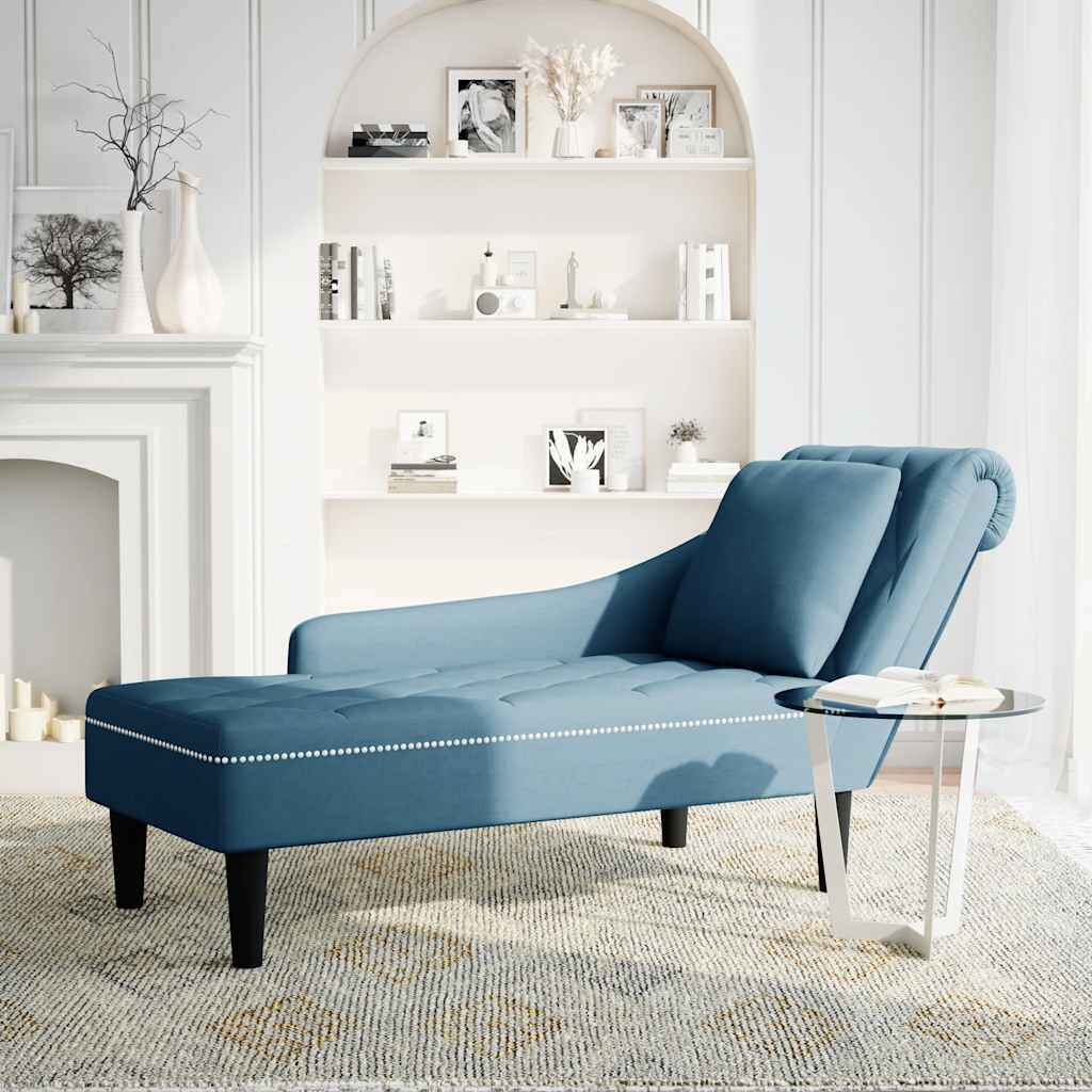 Fauteuil long avec coussin et accoudoir droit  velours - Imagem 2