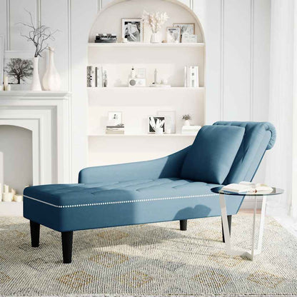 Fauteuil long avec coussin et accoudoir droit  velours - Imagem 2