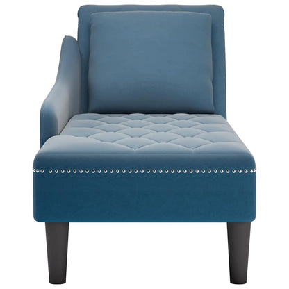 Fauteuil long avec coussin et accoudoir droit  velours - Imagem 4