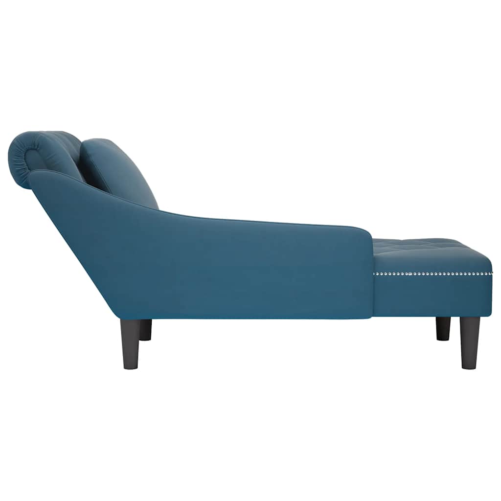 Fauteuil long avec coussin et accoudoir droit  velours - Imagem 5