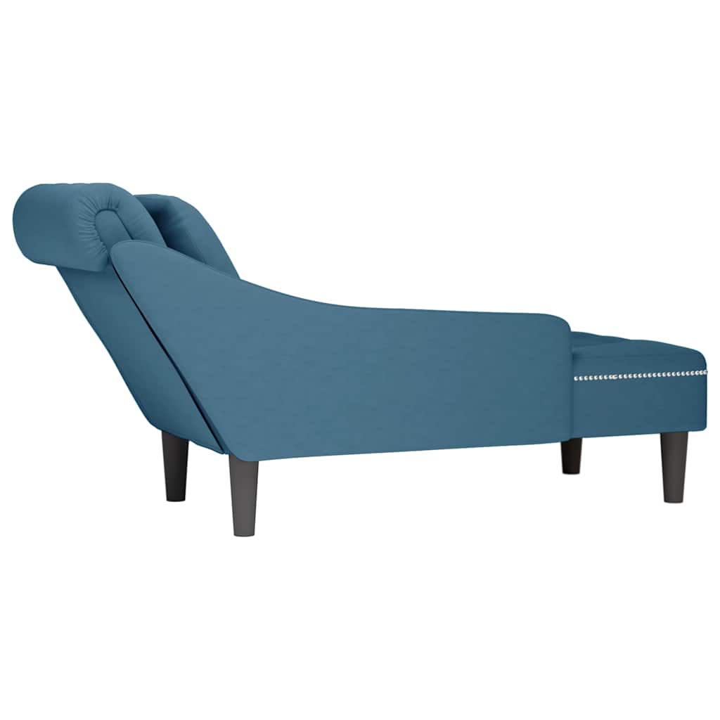 Fauteuil long avec coussin et accoudoir droit  velours - Imagem 6