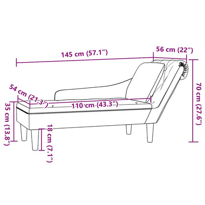 Fauteuil long avec coussin et accoudoir droit  velours - Imagem 9