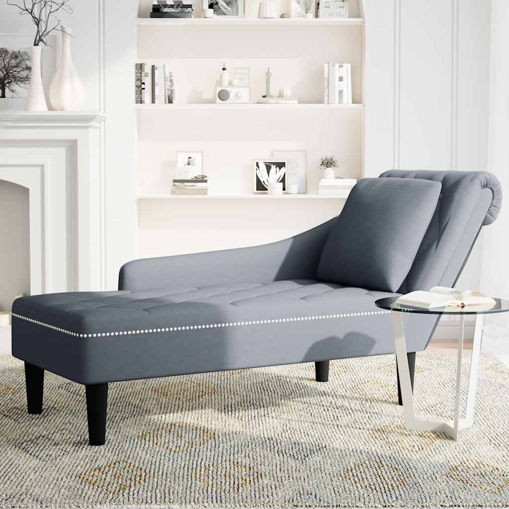 Fauteuil long avec coussin et accoudoir droit  velours - Imagem 12