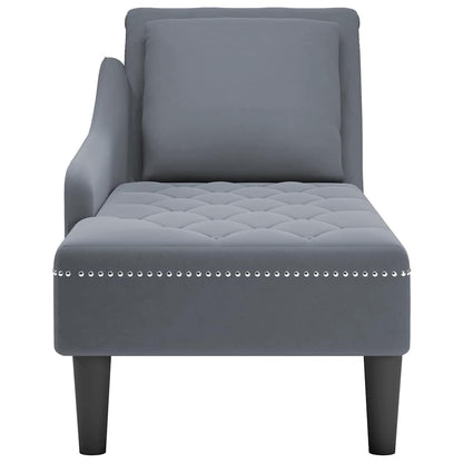 Fauteuil long avec coussin et accoudoir droit  velours - Imagem 13
