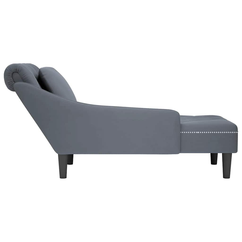 Fauteuil long avec coussin et accoudoir droit  velours - Imagem 14