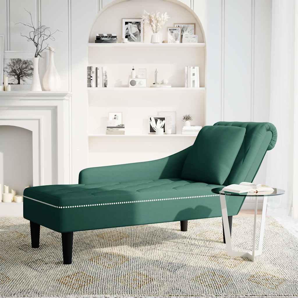 Chaise longue capitonnée - Style contemporain - Velours vert - Sensuri Maison