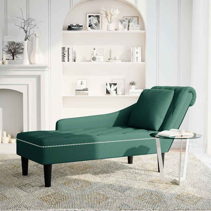 Chaise longue capitonnée - Style contemporain - Velours vert - Sensuri Maison
