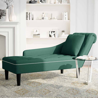 Chaise longue capitonnée - Style contemporain - Velours vert - Sensuri Maison