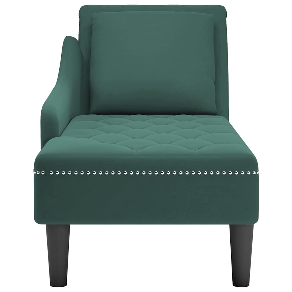 Chaise longue capitonnée - Style contemporain - Velours vert - Sensuri Maison