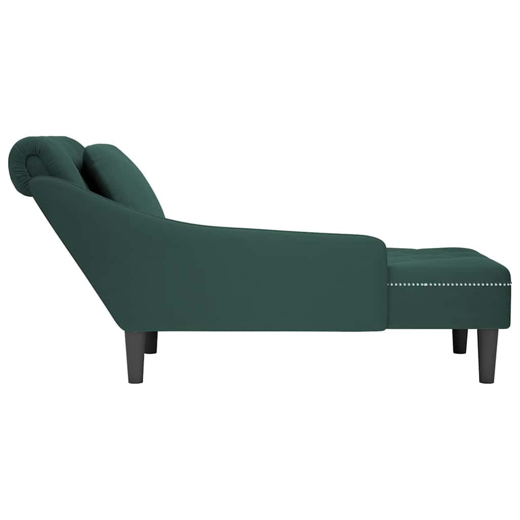 Chaise longue capitonnée - Style contemporain - Velours vert - Sensuri Maison