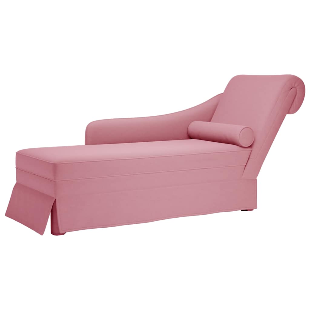 Fauteuil long avec traversin et accoudoir droit  velours - Imagem 1
