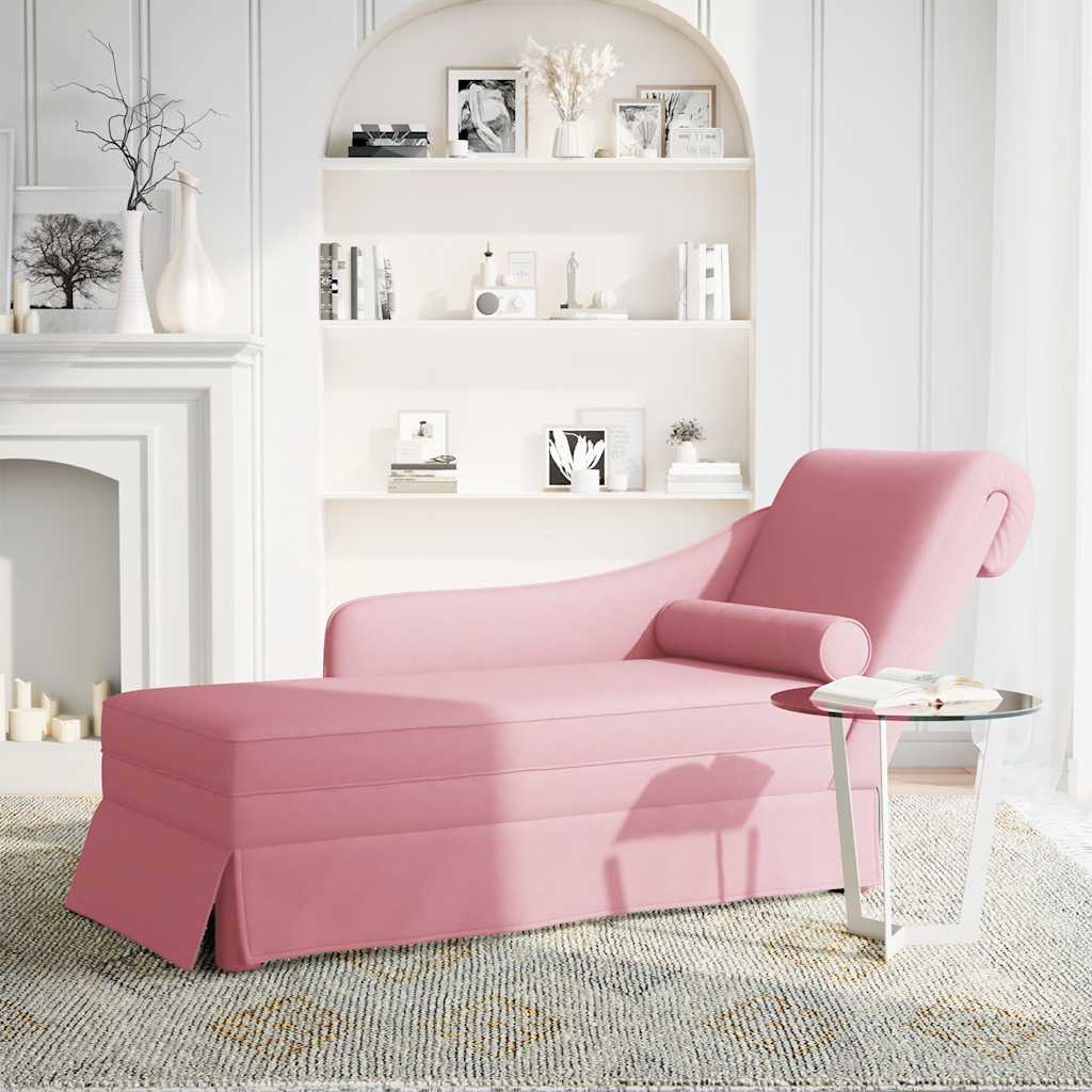 Fauteuil long avec traversin et accoudoir droit  velours - Imagem 2