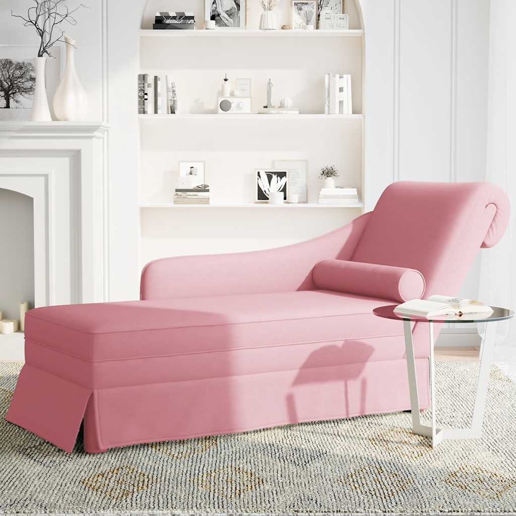 Fauteuil long avec traversin et accoudoir droit  velours - Imagem 3