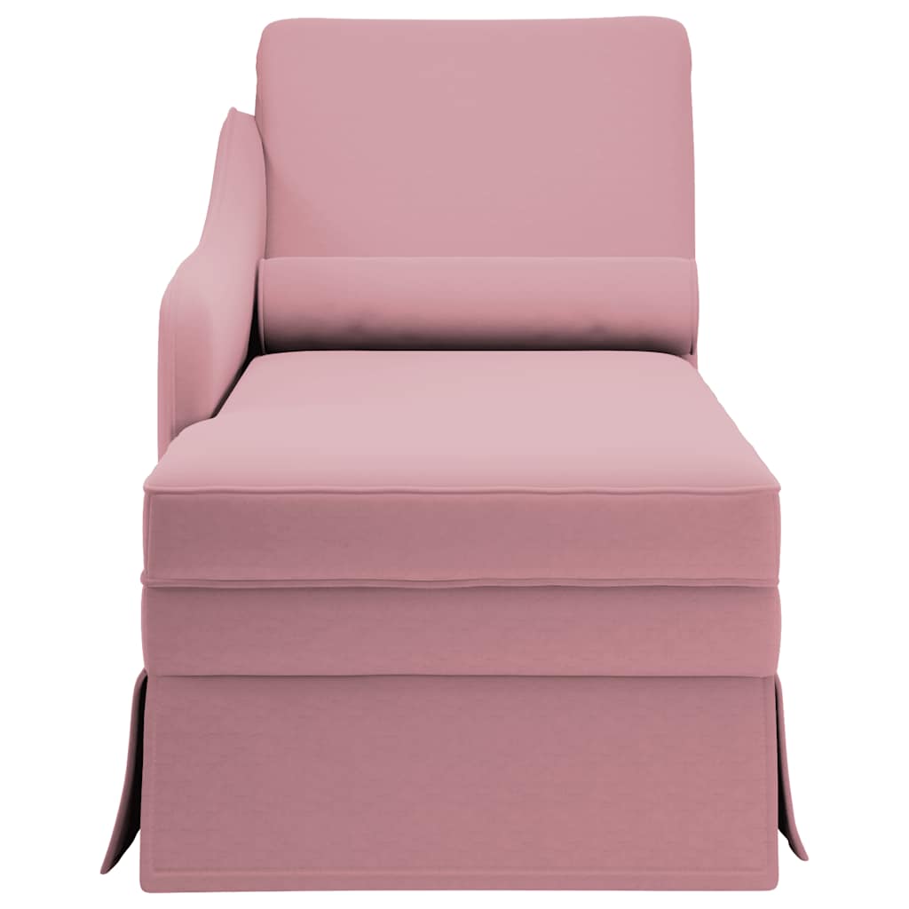 Fauteuil long avec traversin et accoudoir droit  velours - Imagem 4