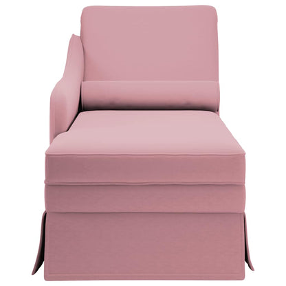 Fauteuil long avec traversin et accoudoir droit  velours - Imagem 4