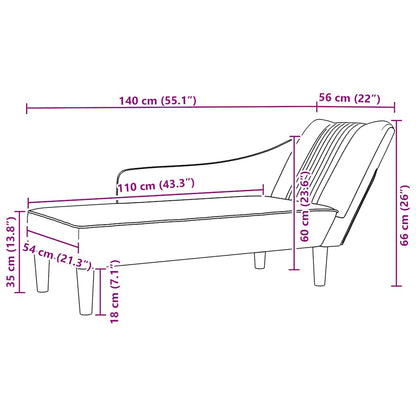Fauteuil long avec accoudoir droit  velours - Imagem 9