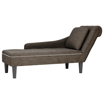 Fauteuil long et coussin/accoudoir droit  foncé similicuir - Imagem 1