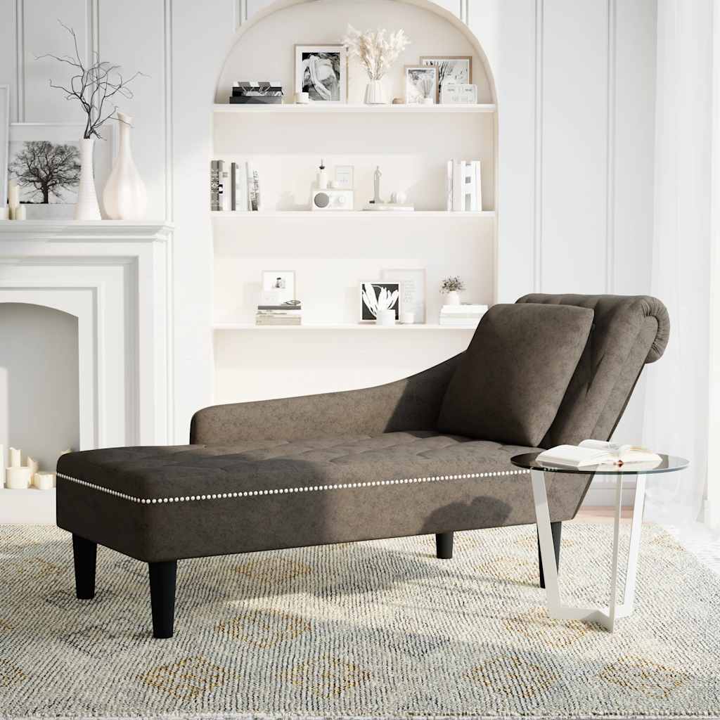 Fauteuil long et coussin/accoudoir droit  foncé similicuir - Imagem 2