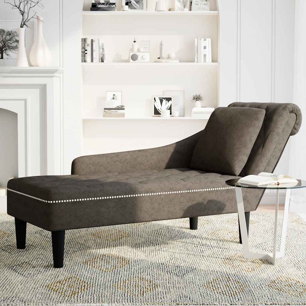 Fauteuil long et coussin/accoudoir droit  foncé similicuir - Imagem 3