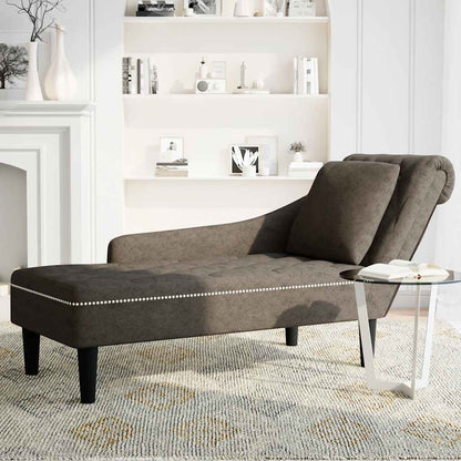Fauteuil long et coussin/accoudoir droit  foncé similicuir - Imagem 3