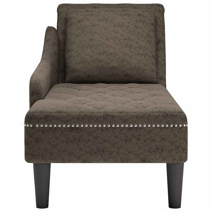Fauteuil long et coussin/accoudoir droit  foncé similicuir - Imagem 4
