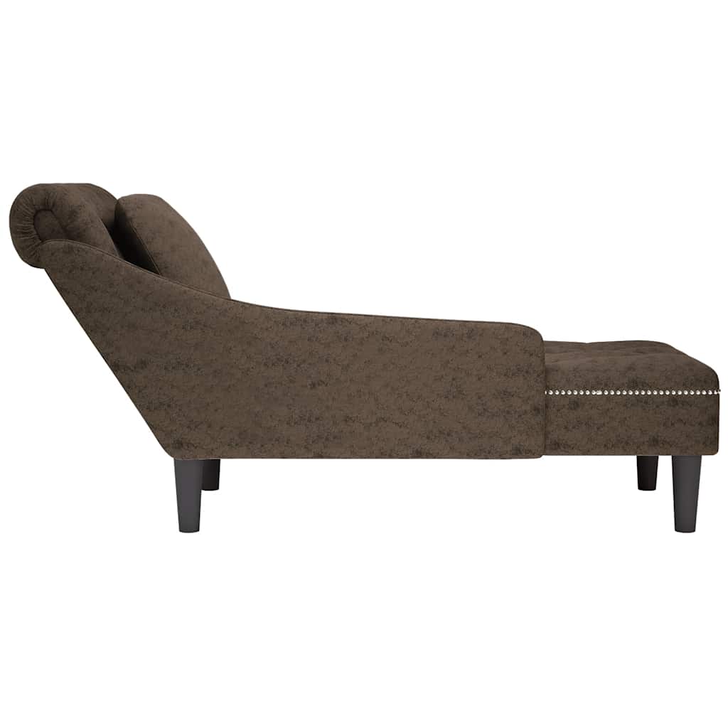 Fauteuil long et coussin/accoudoir droit  foncé similicuir - Imagem 5
