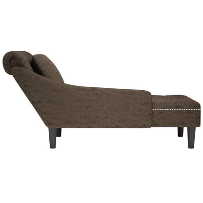 Fauteuil long et coussin/accoudoir droit  foncé similicuir - Imagem 5