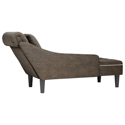 Fauteuil long et coussin/accoudoir droit  foncé similicuir - Imagem 6