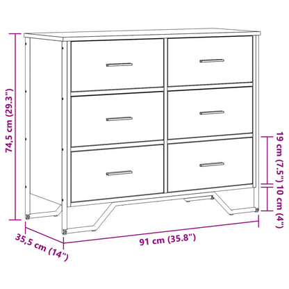 Commode  91x35,5x74,5 cm bois d'ingénierie - Imagem 10