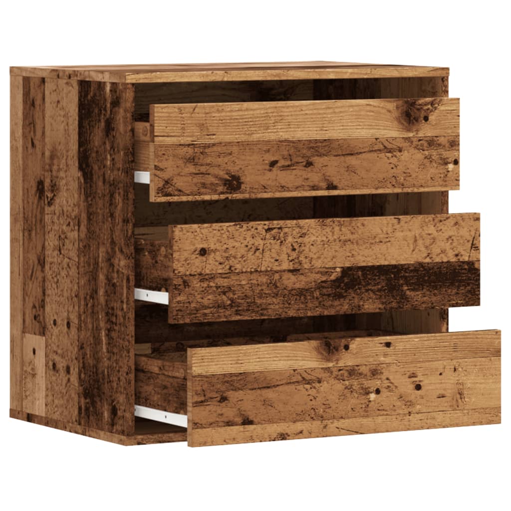 Commode d'angle vieux bois 60x41x58 cm bois d'ingénierie - Imagem 5
