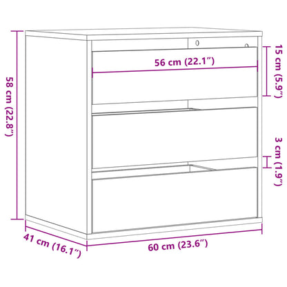 Commode d'angle vieux bois 60x41x58 cm bois d'ingénierie - Imagem 10