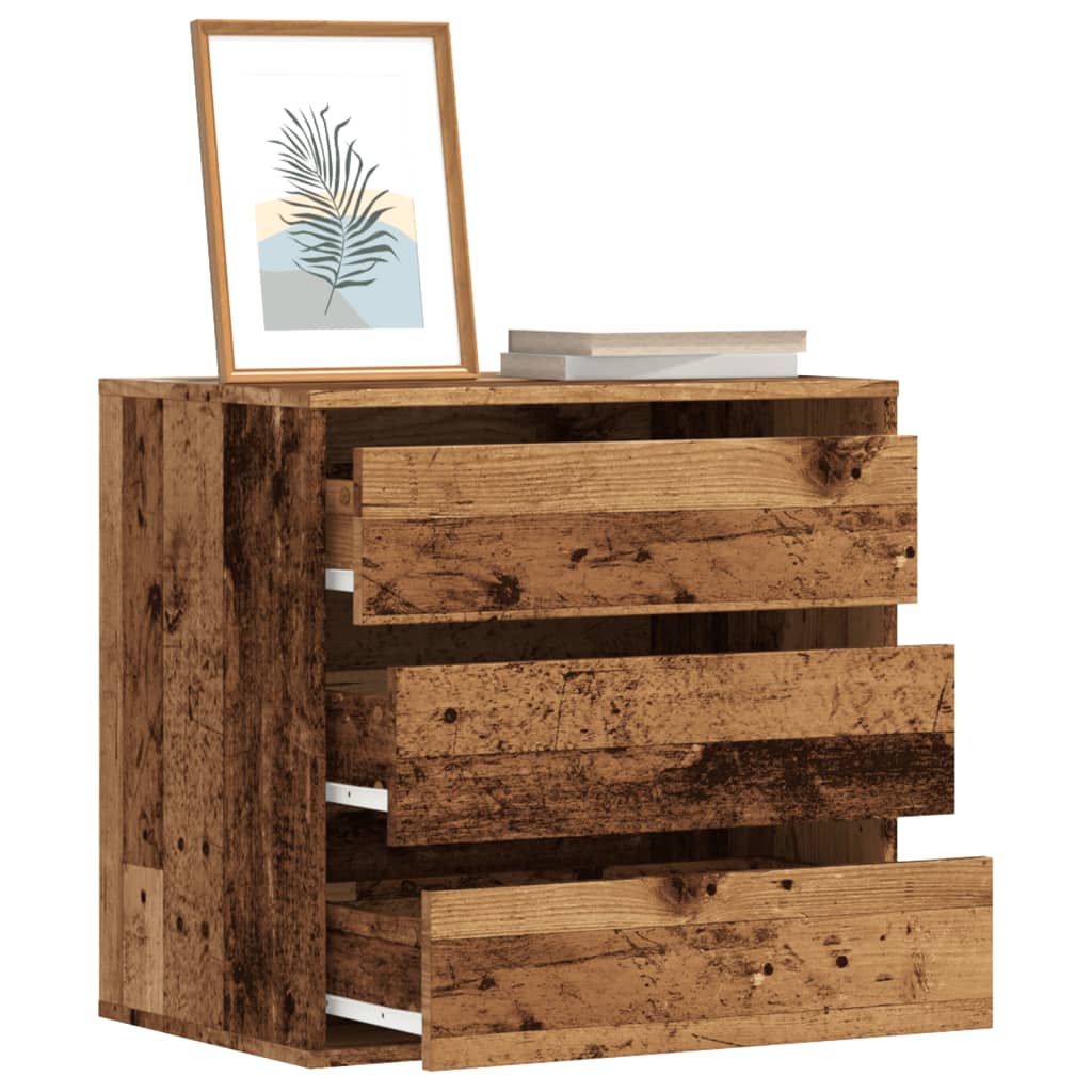 Commode d'angle vieux bois 60x41x58 cm bois d'ingénierie - Imagem 1