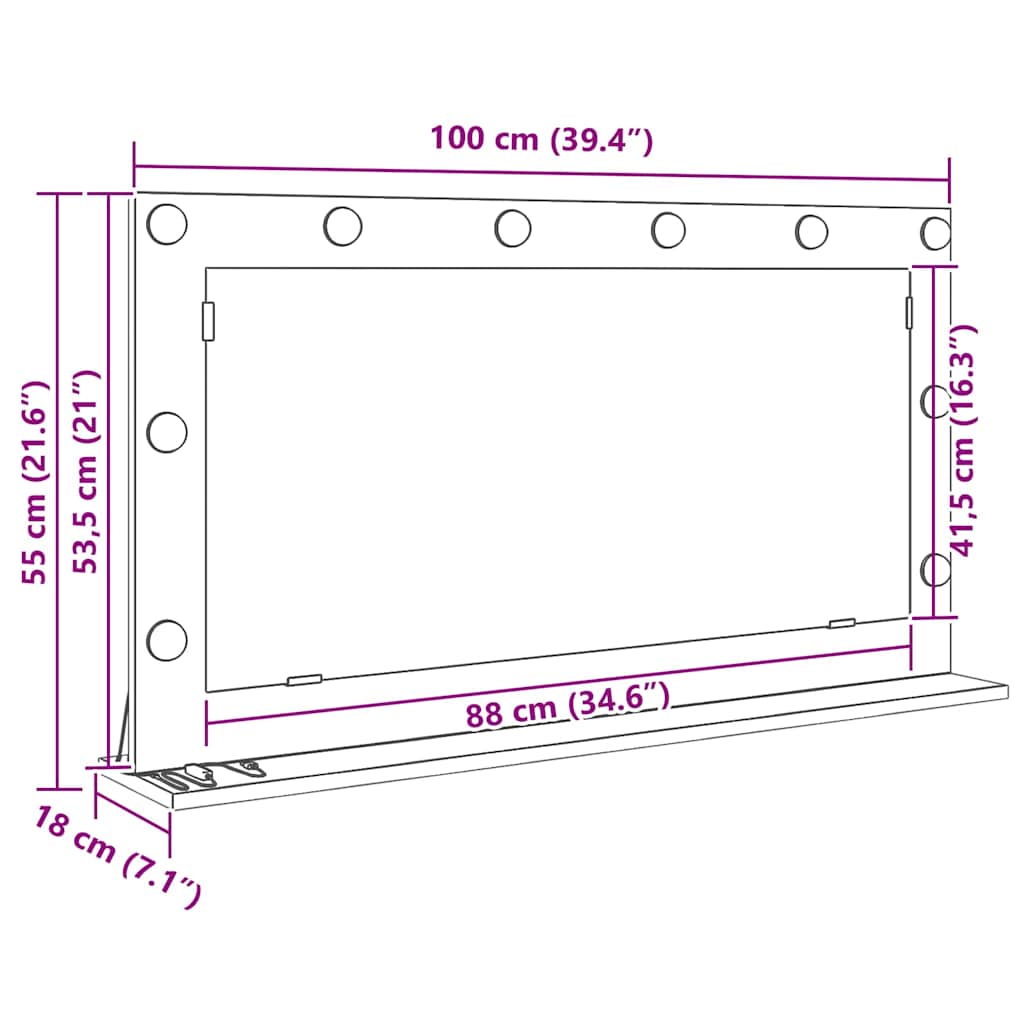 Miroir de vanité Rectangulaire Chêne artisanal - Imagem 11