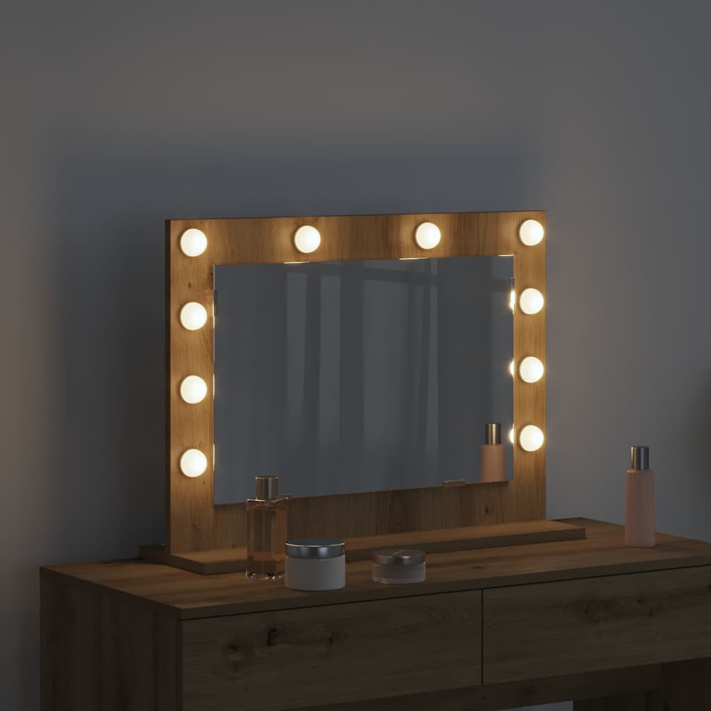 Miroir de vanité Rectangulaire Chêne artisanal - Sensuri Maison