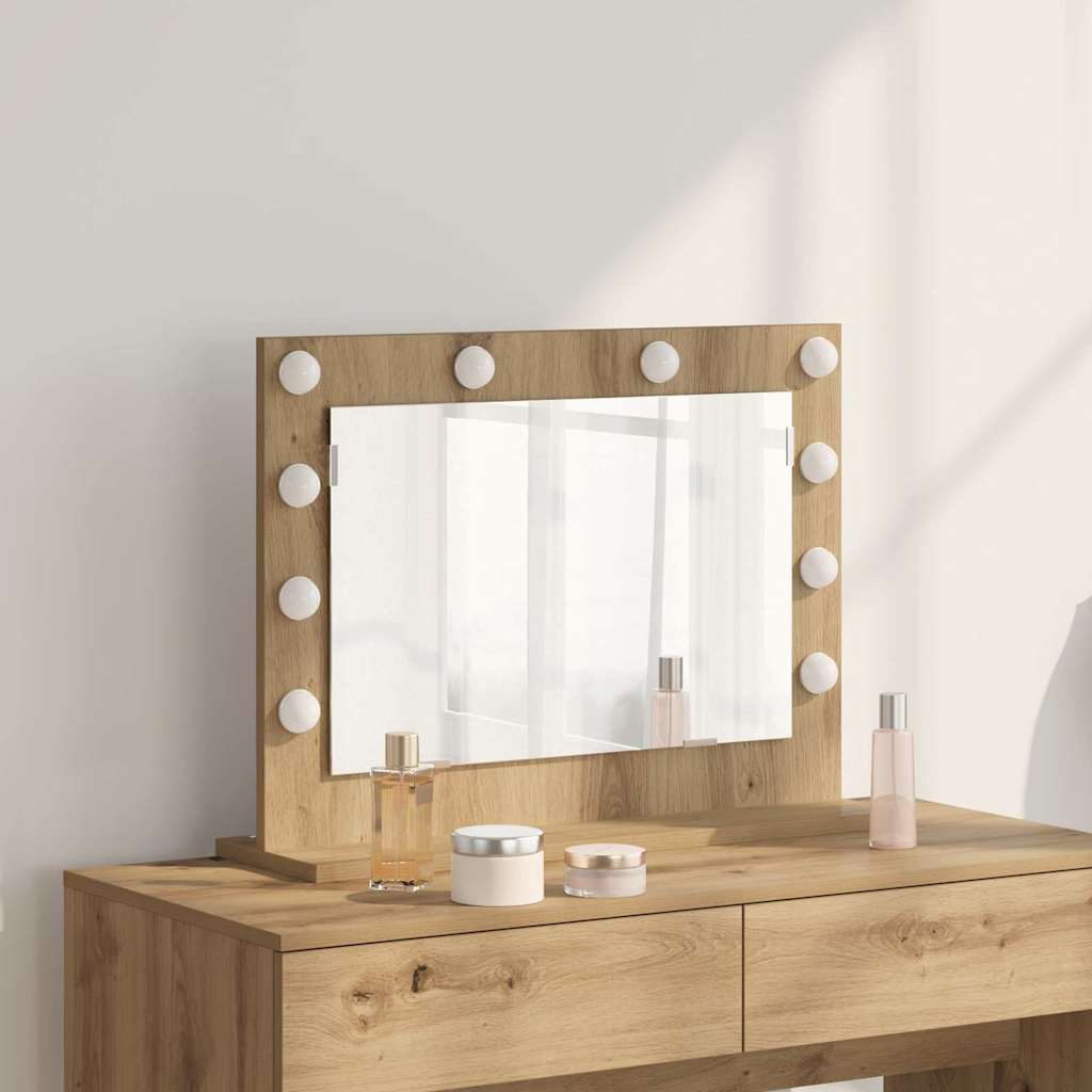 Miroir de vanité Rectangulaire Chêne artisanal - Sensuri Maison
