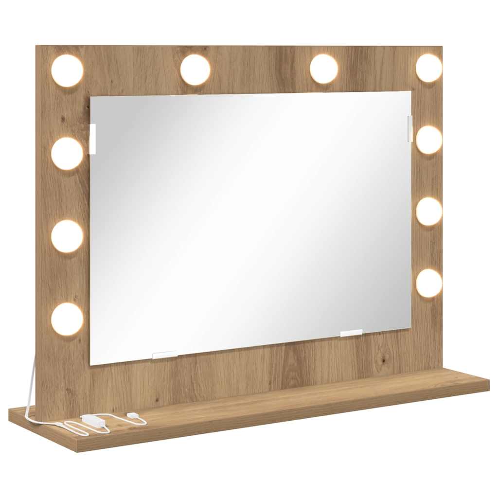 Miroir de vanité Rectangulaire Chêne artisanal - Sensuri Maison