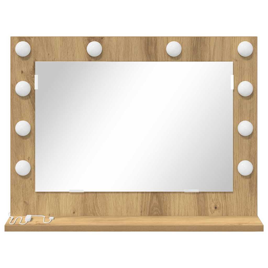 Miroir de vanité Rectangulaire Chêne artisanal - Sensuri Maison