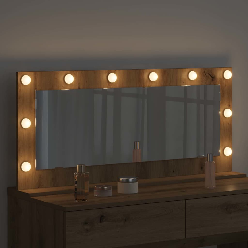 Miroir de vanité Rectangulaire Chêne artisanal - Sensuri Maison