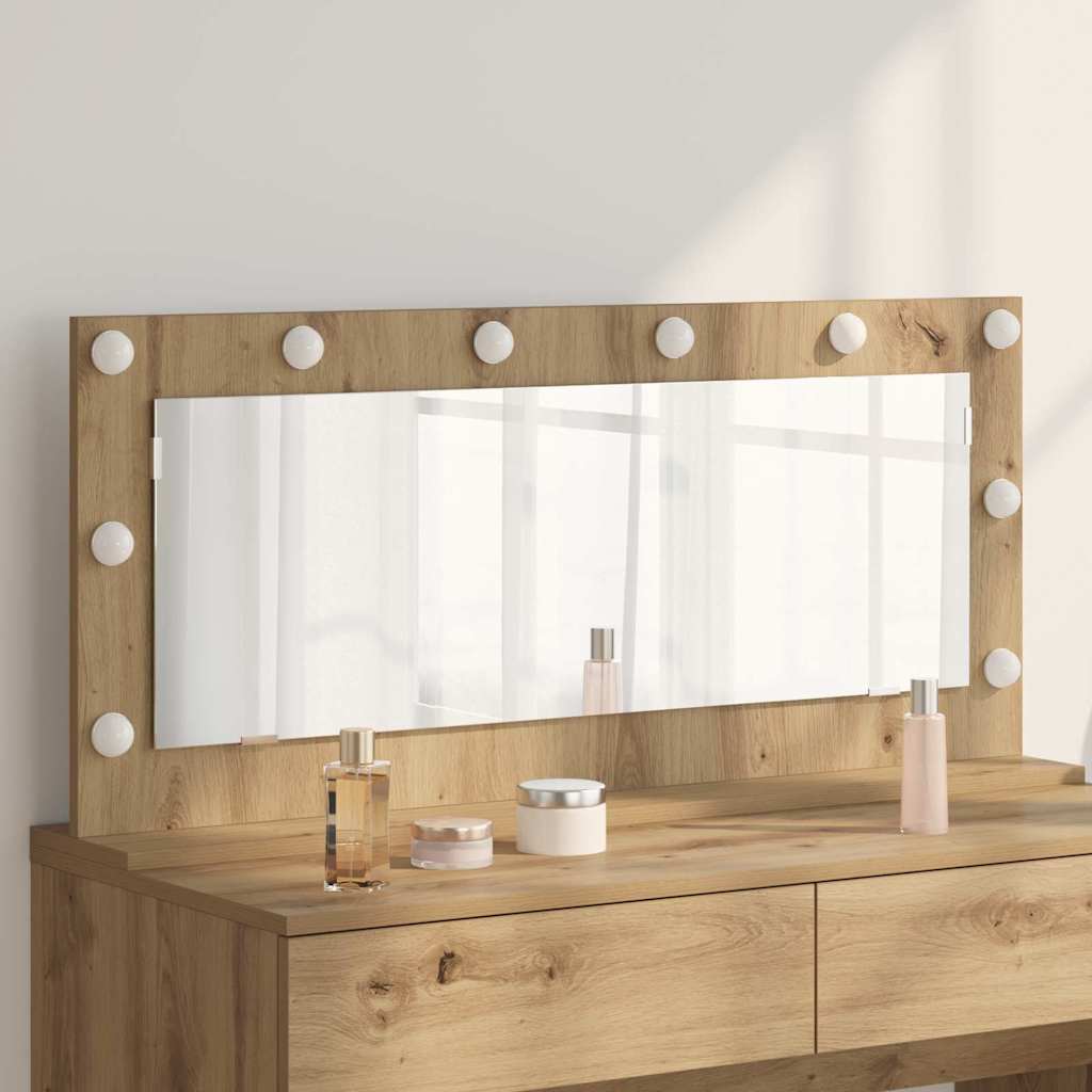 Miroir de vanité Rectangulaire Chêne artisanal - Sensuri Maison