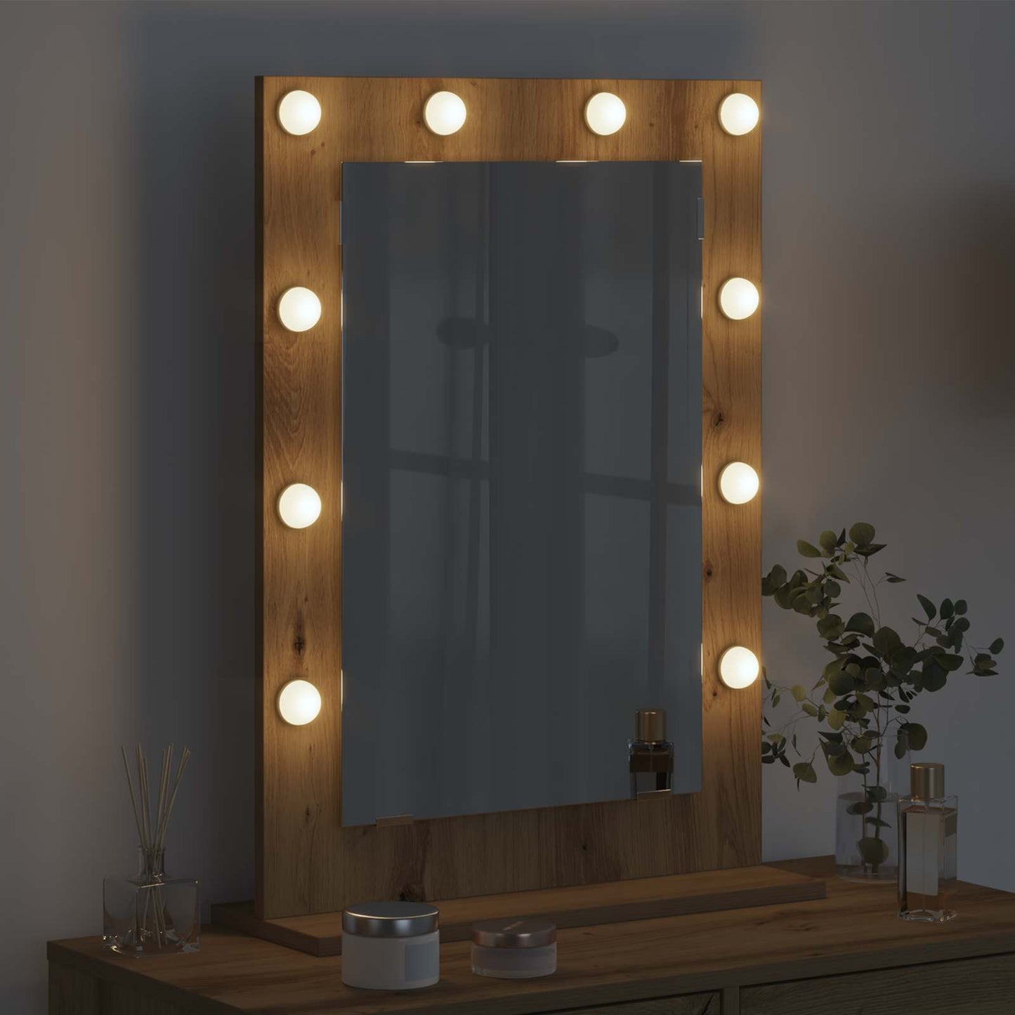 Miroir de vanité Rectangulaire Chêne artisanal - Sensuri Maison