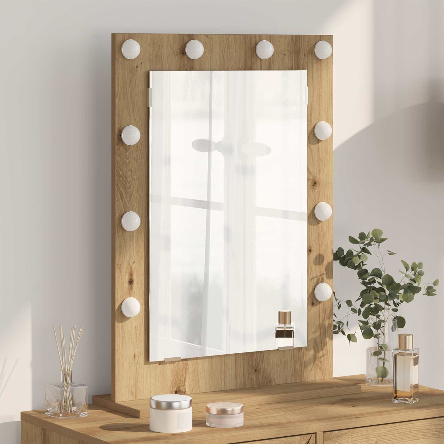 Miroir de vanité Rectangulaire Chêne artisanal - Sensuri Maison