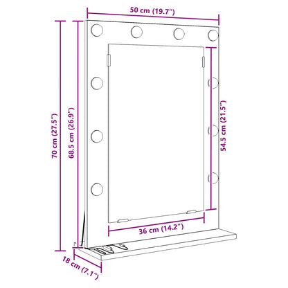Miroir de vanité Rectangulaire Chêne artisanal - Sensuri Maison