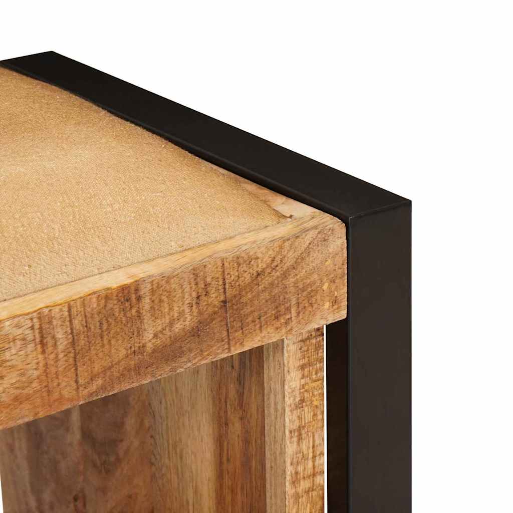 Banc de rangement avec tiroir  Bois de manguier massif - Imagem 8