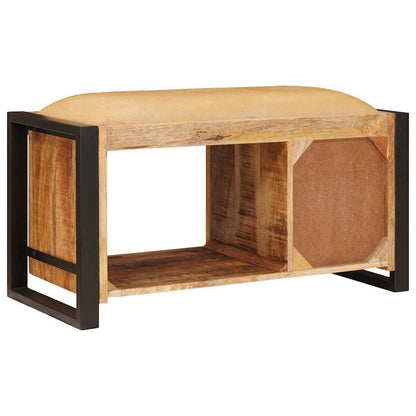 Banc de rangement avec tiroir  Bois de manguier massif - Imagem 7