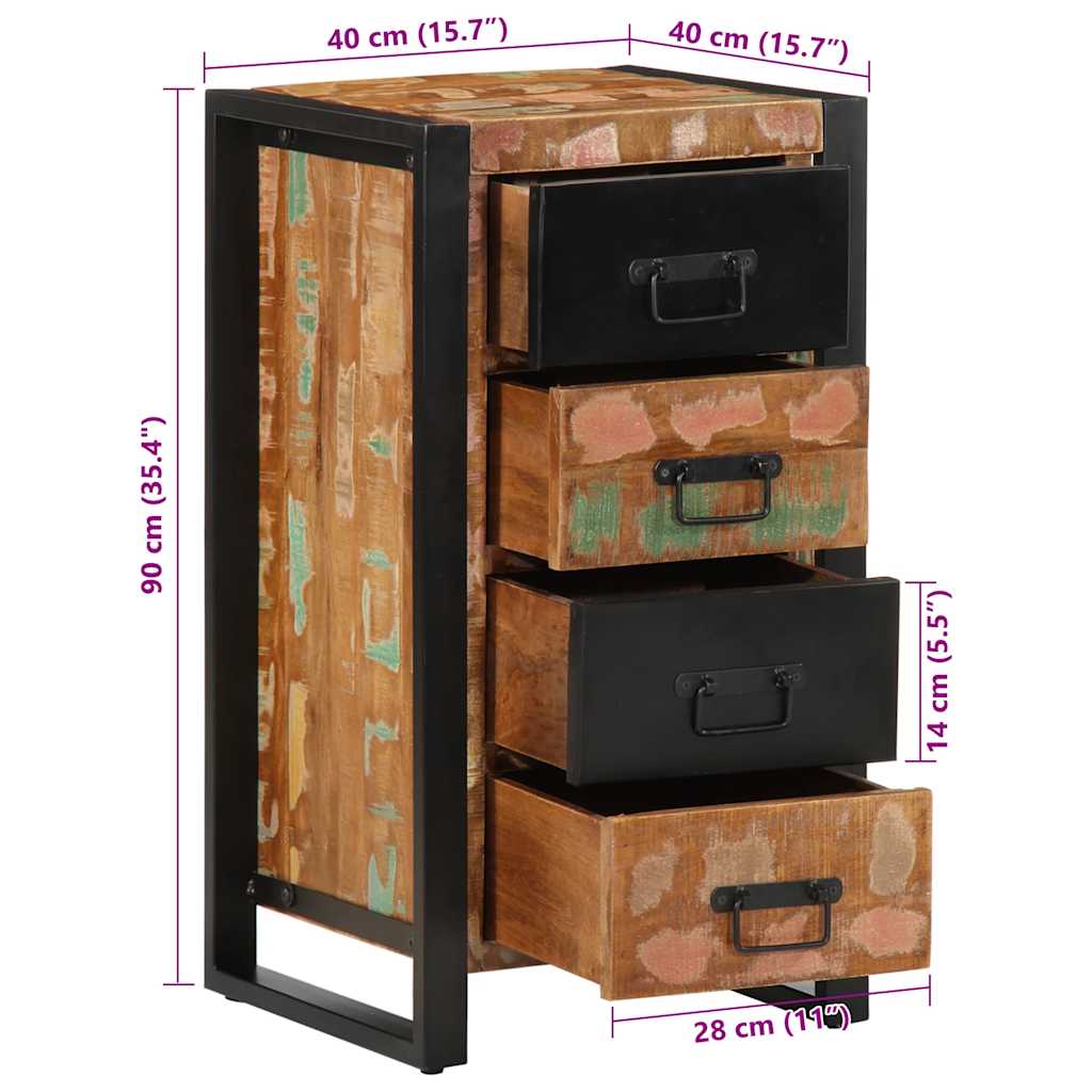 Armoire à tiroir  40x40x75 cm bois de récupération - Imagem 12