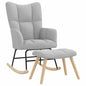 Chaise à bascule avec repose-pied Marron Tissu - Imagem 12