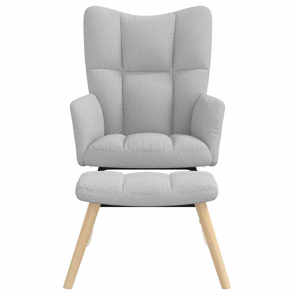 Chaise à bascule avec repose-pied Marron Tissu - Imagem 14