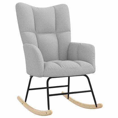 Chaise à bascule avec repose-pied Marron Tissu - Imagem 16
