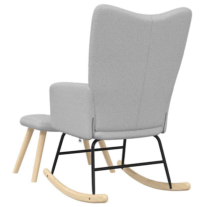 Chaise à bascule avec repose-pied Marron Tissu - Imagem 19